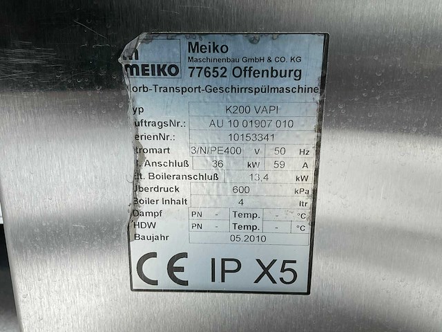 2010 meiko k200 vapi korvenvaatwasmachine - afbeelding 17 van  22