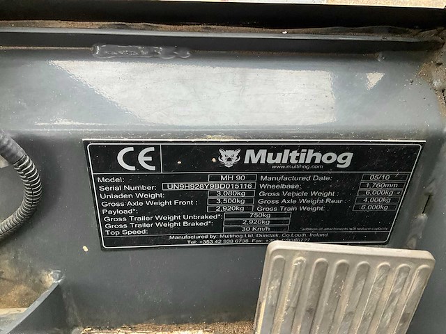 2010 multihog mh90 vierwielaangedreven werktuigendrager t-03-dph - afbeelding 32 van  35