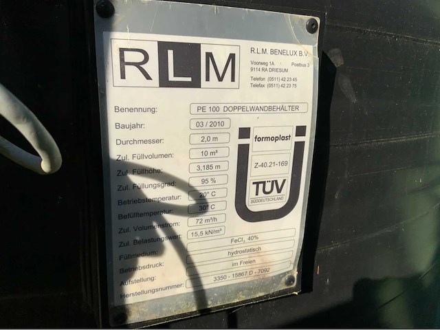 2010 pe100 dubbelwandige chemicaliëntank met lekdetectie - afbeelding 2 van  10
