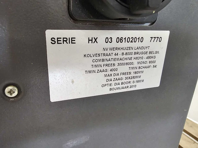 2010 robland hx310 pro combinatie machine 4 voudig (zagen, vlakbank, vandiktebank, frezen) - afbeelding 13 van  13