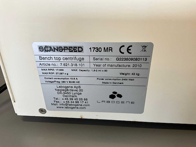 2010 scanspeed 1730mr centrifuge - afbeelding 6 van  6