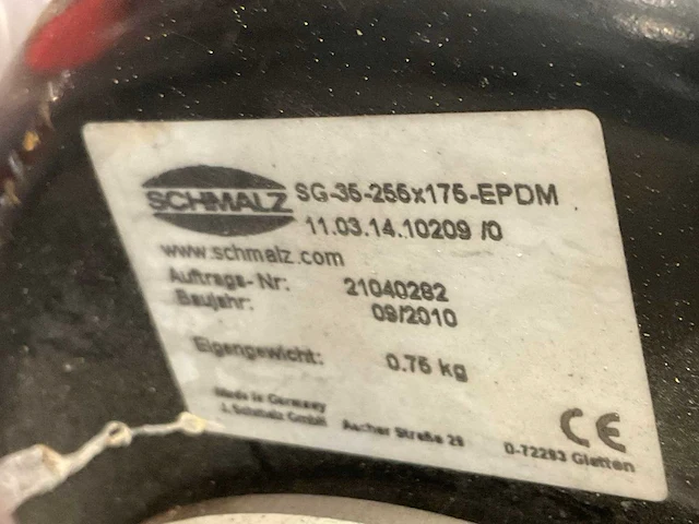 2010 schmalz sg35x255x176-epdm vacuüm zakheffer - afbeelding 9 van  9