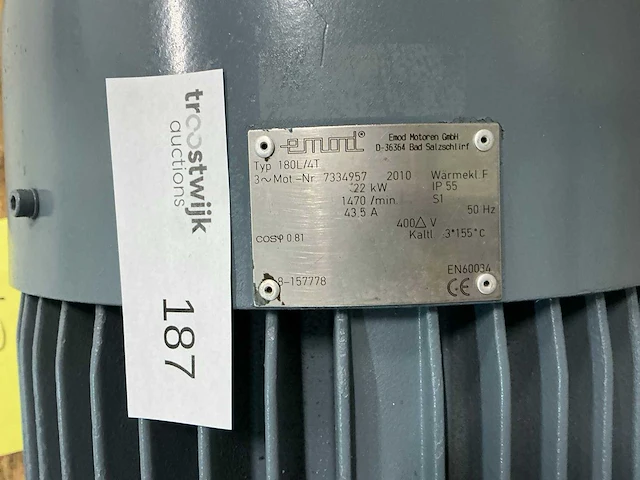 2010 sew 22kw elektromotor voor diosna kneder - afbeelding 3 van  3
