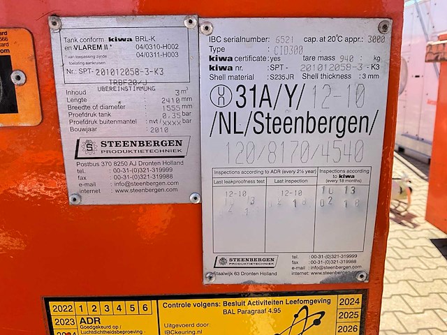 2010 steenbergen cid 300 brandstof opslagtank - afbeelding 8 van  8