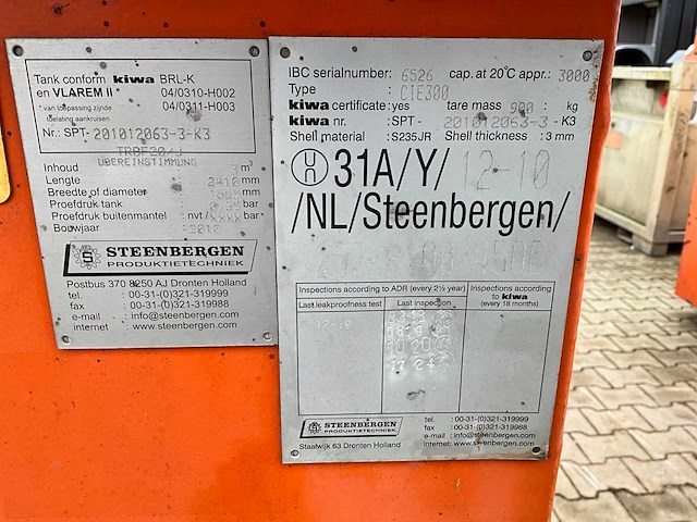 2010 steenbergen cie 300 brandstof opslagtank - afbeelding 4 van  12