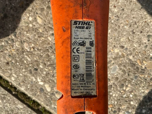 2010 stihl hse61 heggenschaar - afbeelding 7 van  7