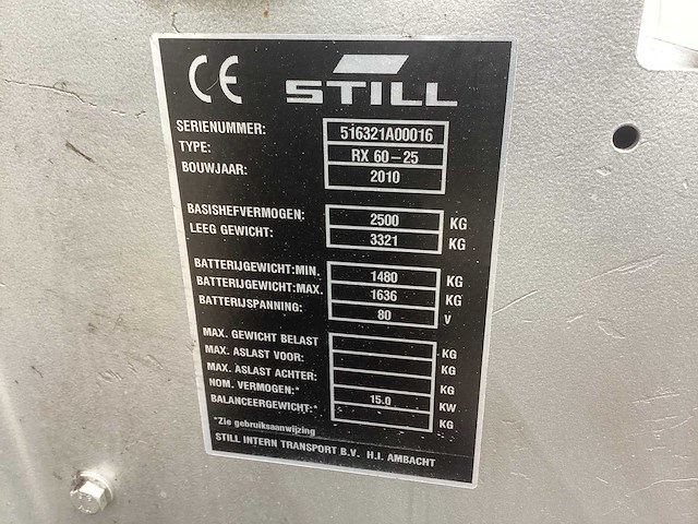 2010 still rx 60-25 vorkheftruck - afbeelding 6 van  13