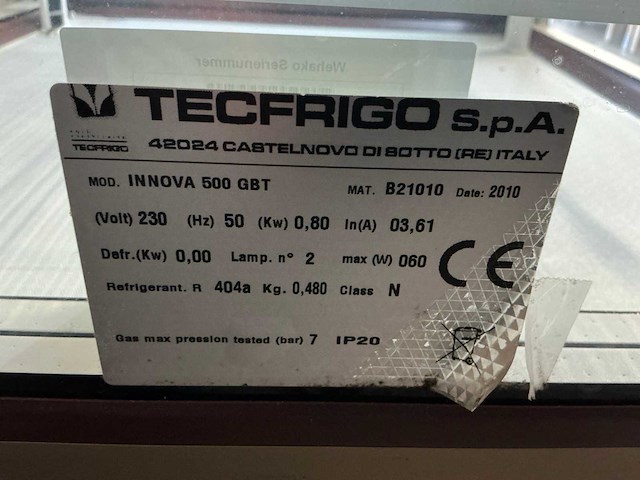 2010 tecfrigo innova 500 gbt koelvitrine - afbeelding 6 van  6