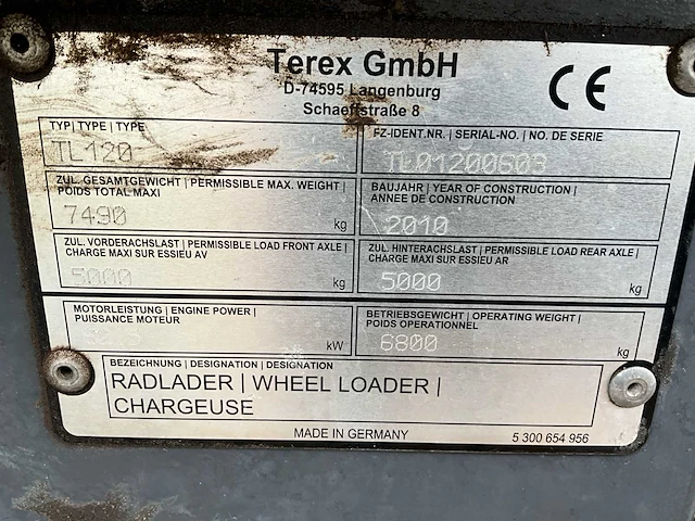 2010 terex tl120 shovel - afbeelding 23 van  29