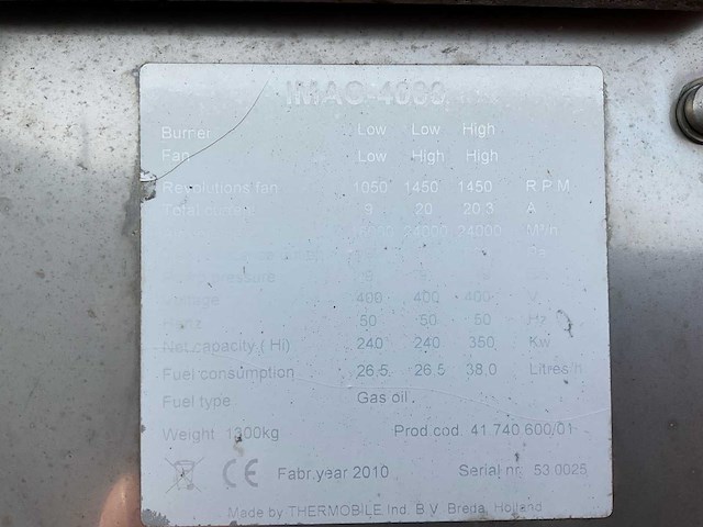 2010 thermobile imac-4000 heater - afbeelding 6 van  14