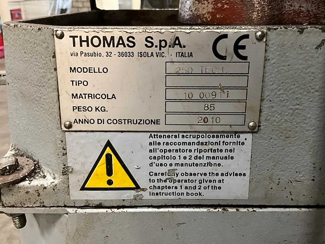 2010 thomas 250 tech metaal cirkelzaagmachine - afbeelding 6 van  6