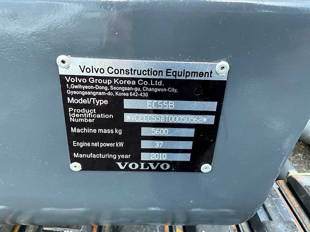 2010 volvo ec55b midigraafmachine - afbeelding 28 van  28