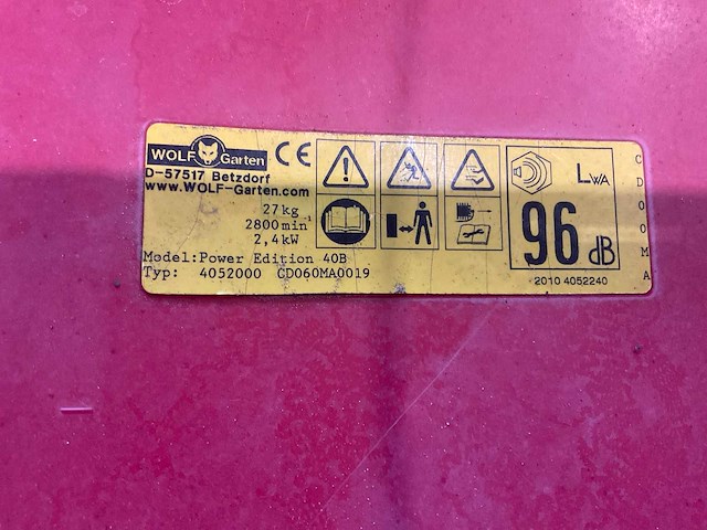 2010 wolf garten power edition 40b grasmaaier - afbeelding 6 van  6