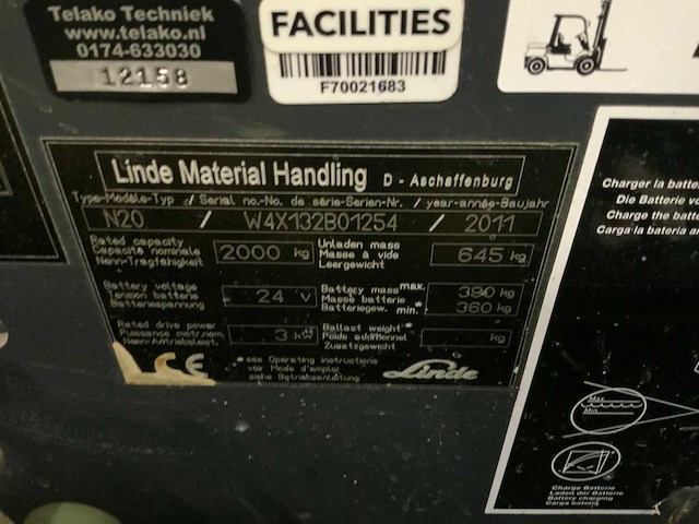 2011 - linde - 20 - orderpicker - afbeelding 9 van  9
