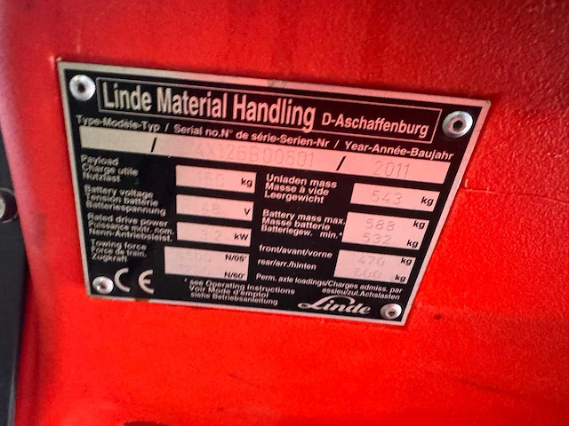 2011 - linde - p60-6z - takelwagen - afbeelding 8 van  10