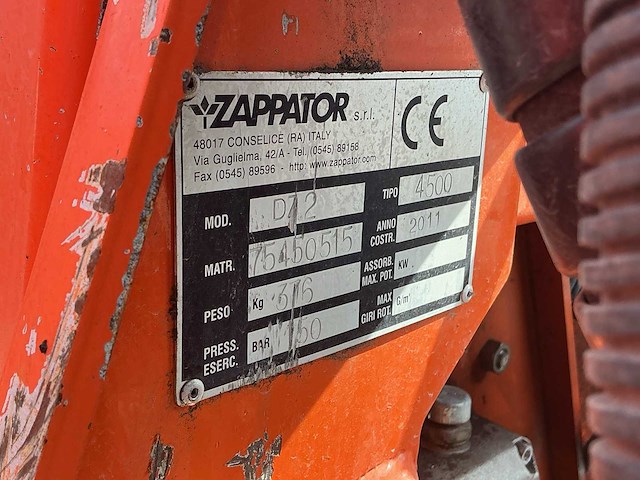 2011 - zappator d72 - 4500 - bermmaaimachine - afbeelding 3 van  11