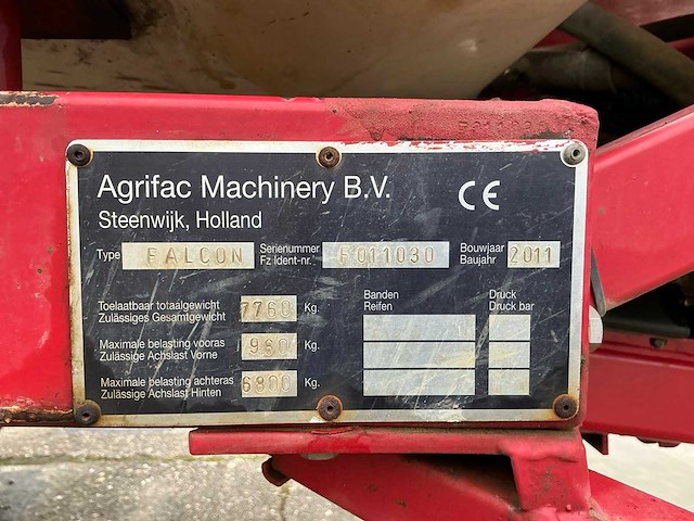 2011 agrifac falcon veldspuit - afbeelding 12 van  62