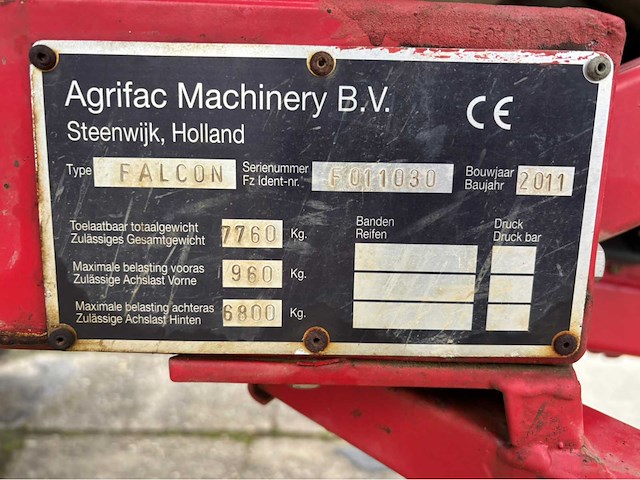 2011 agrifac falcon veldspuit - afbeelding 40 van  62