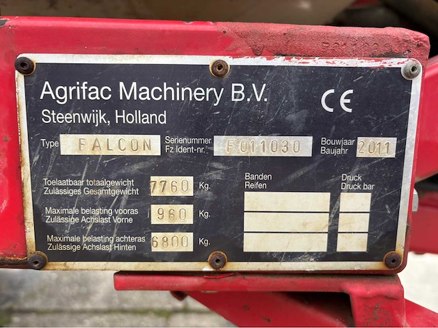 2011 agrifac falcon veldspuit - afbeelding 59 van  62