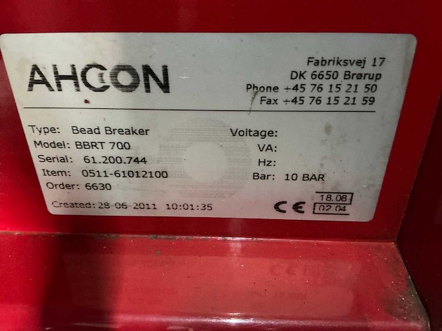 2011 ahcon beadbreaker hieldrukker - afbeelding 3 van  6