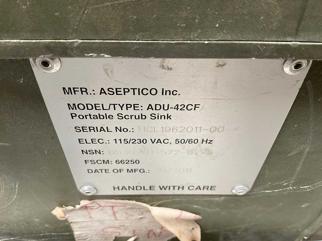 2011 aseptico inc. adu-42cf portable scrub sink unit - afbeelding 5 van  7