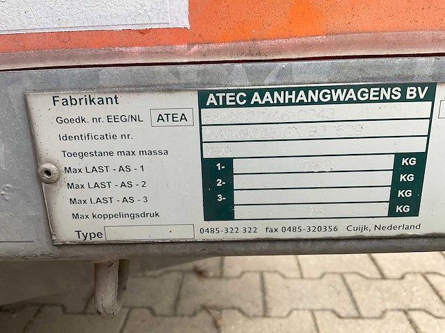 2011 atec eo1300 b huif aanhangwagen - afbeelding 5 van  13