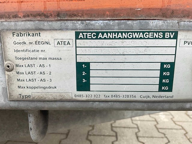 2011 atec eo1300 b huif aanhangwagen - afbeelding 8 van  16
