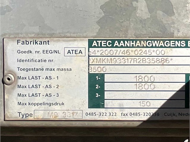 2011 atec mt1 graafmachine transporter / voertuig aanhangwagen - afbeelding 10 van  19
