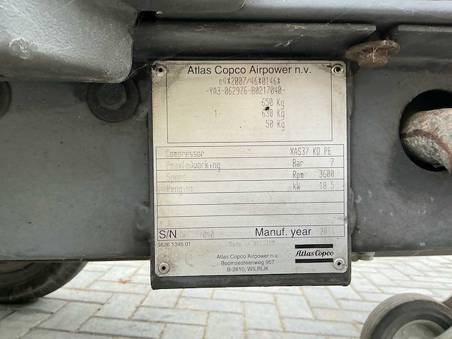 2011 atlas copco xas 37 luchtcompressor - afbeelding 5 van  23
