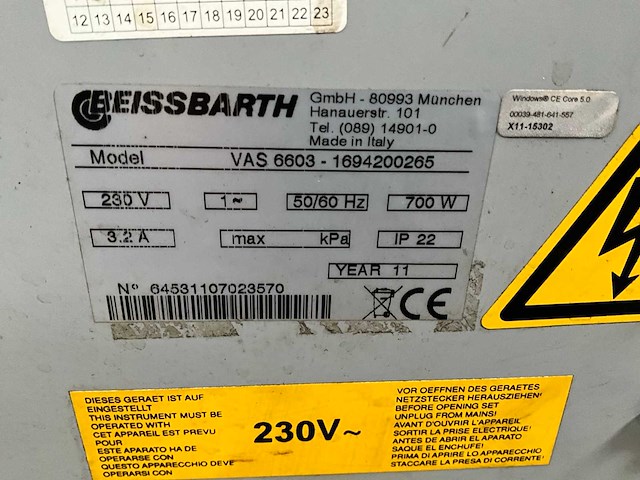 2011 beissbarth vas 6603 banden balanceerapparaat - afbeelding 9 van  9