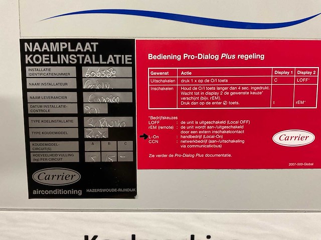 2011 carrier 30rw-160-a0071-pee koelinstallatie - afbeelding 10 van  27