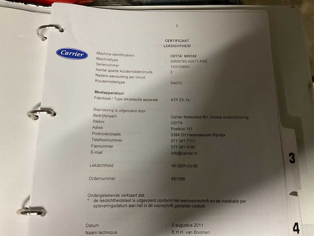 2011 carrier 30rw-160-a0071-pee koelinstallatie - afbeelding 13 van  27