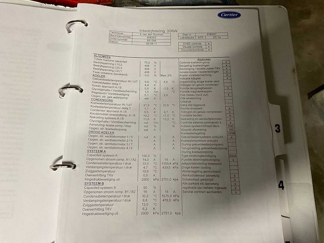 2011 carrier 30rw-160-a0071-pee koelinstallatie - afbeelding 15 van  27