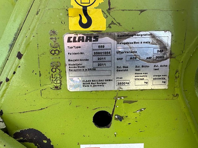 2011 claas 659 graanmaaier / maïsbek - afbeelding 13 van  20