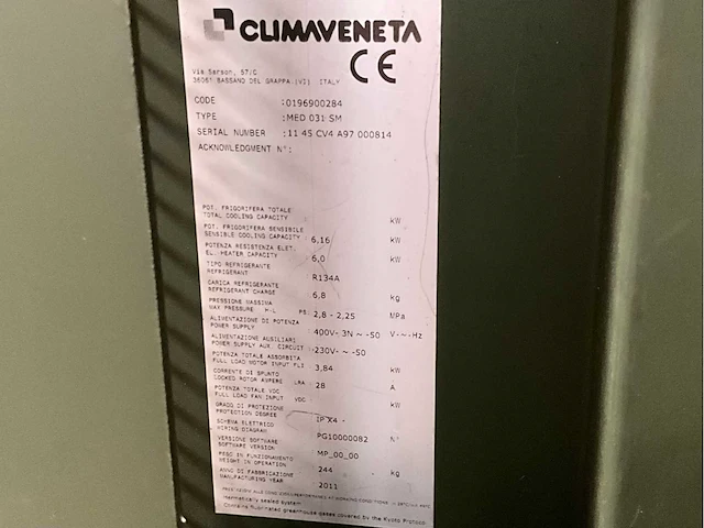 2011 climaveneta med 031 sm compact monobloc aicrconditioner - afbeelding 6 van  6
