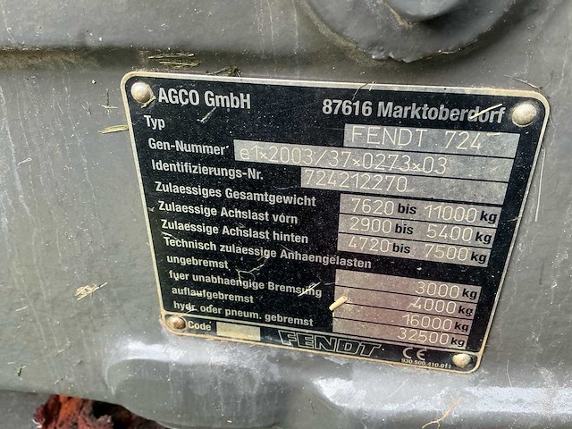 2011 fendt 712 vario vierwielaangedreven landbouwtractor - afbeelding 38 van  43