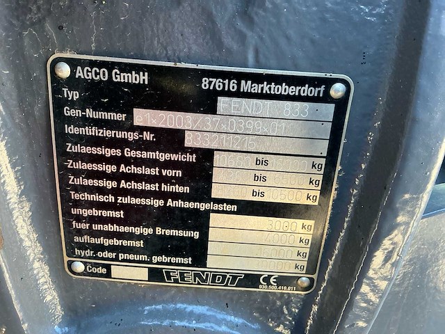 2011 fendt 822 vierwielaangedreven landbouwtractor - afbeelding 13 van  36