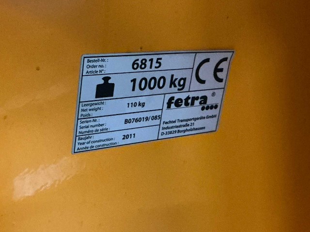 2011 fetra 6815 hand hydraulische palletwagen - afbeelding 2 van  3