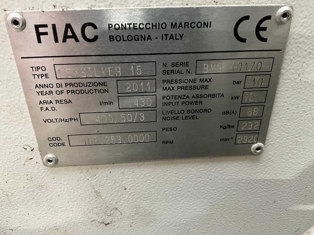 2011 fiac newsilver 15 schroefcompressor - afbeelding 7 van  7
