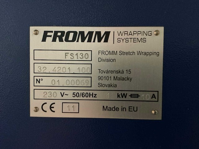 2011 fromm fs130 palletfoliewikkelaar - afbeelding 6 van  6