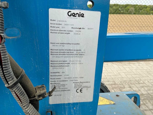 2011 genie z-40/23n rj hoogwerker - afbeelding 16 van  22