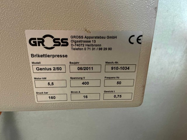2011 gross genius 2/50 briketteermachine - afbeelding 2 van  19