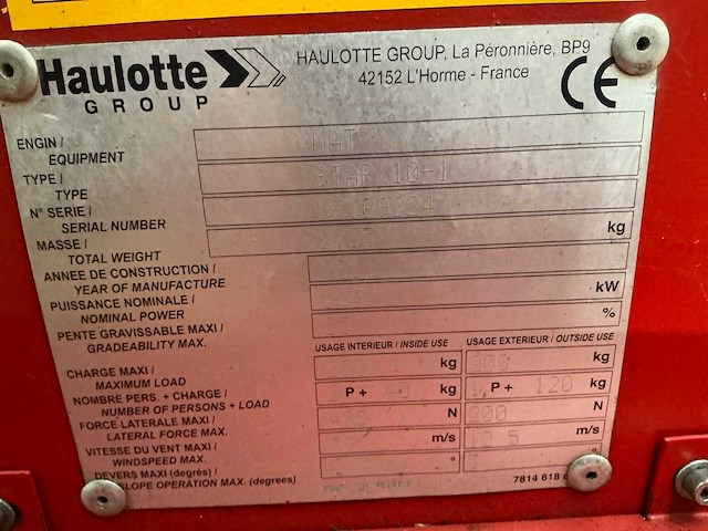 2011 haulotte star 10-1 hoogwerker - afbeelding 4 van  11