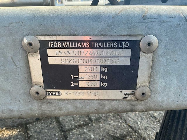 2011 ifor williams trailers bv125g aanhangwagen - afbeelding 28 van  30