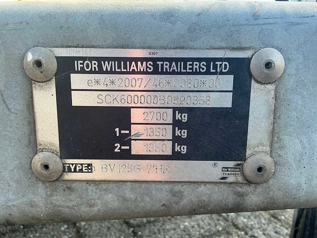 2011 ifor williams trailers bv125g aanhangwagen - afbeelding 30 van  30