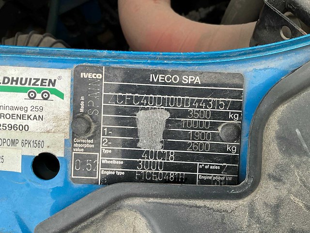 2011 iveco daily 40c18/t bedrijfswagen met oplegger - afbeelding 15 van  22