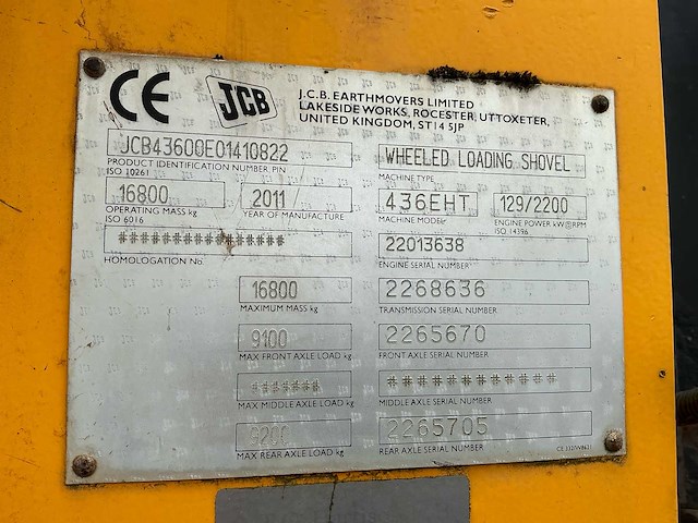 2011 jcb 436e ht super high lift (shl) - afbeelding 4 van  12