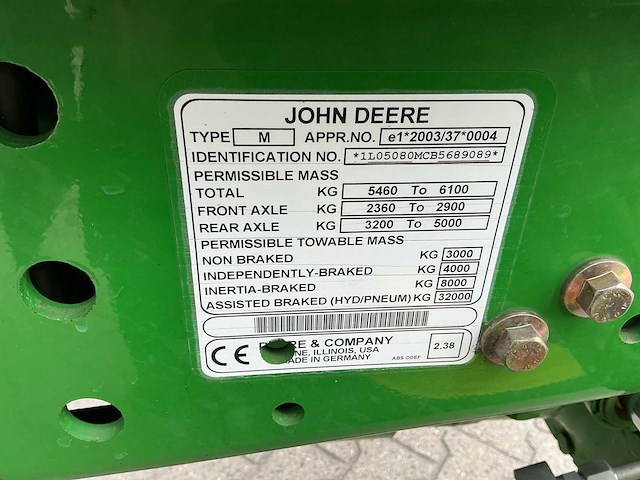 2011 john deere 5080m 4wd tractor – 377,7 originele uren - afbeelding 19 van  19