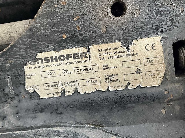 2011 kinshofer c18ve-60 schalengrijper - afbeelding 12 van  12