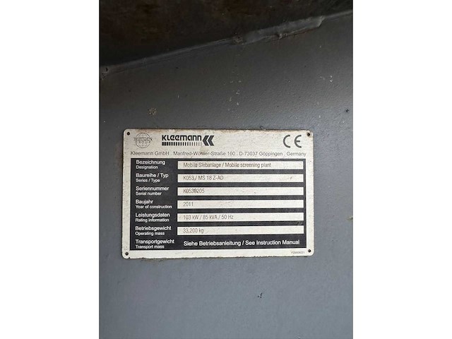 2011 kleeman ms 18 z-ad mobiele zeefinstallatie - afbeelding 10 van  14